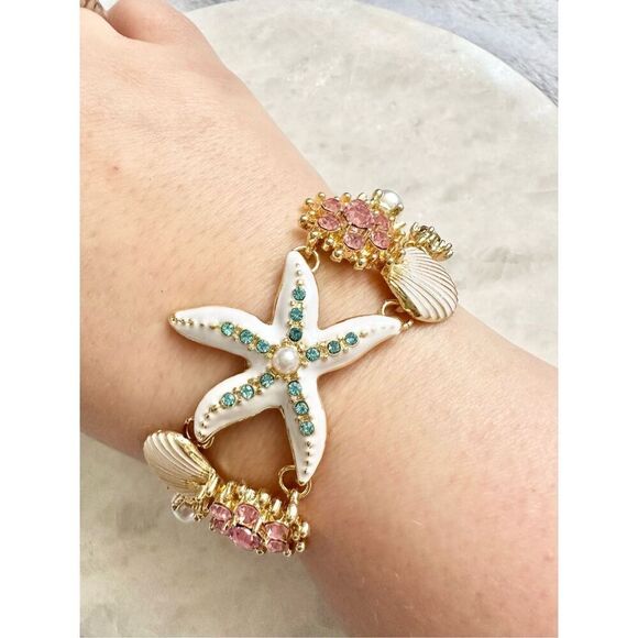 Summertime white starfish multicolor bracelet - Picture 4 of 4